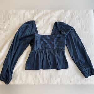 Abercrombie & Fitch satin blouse “Emerson” in navy